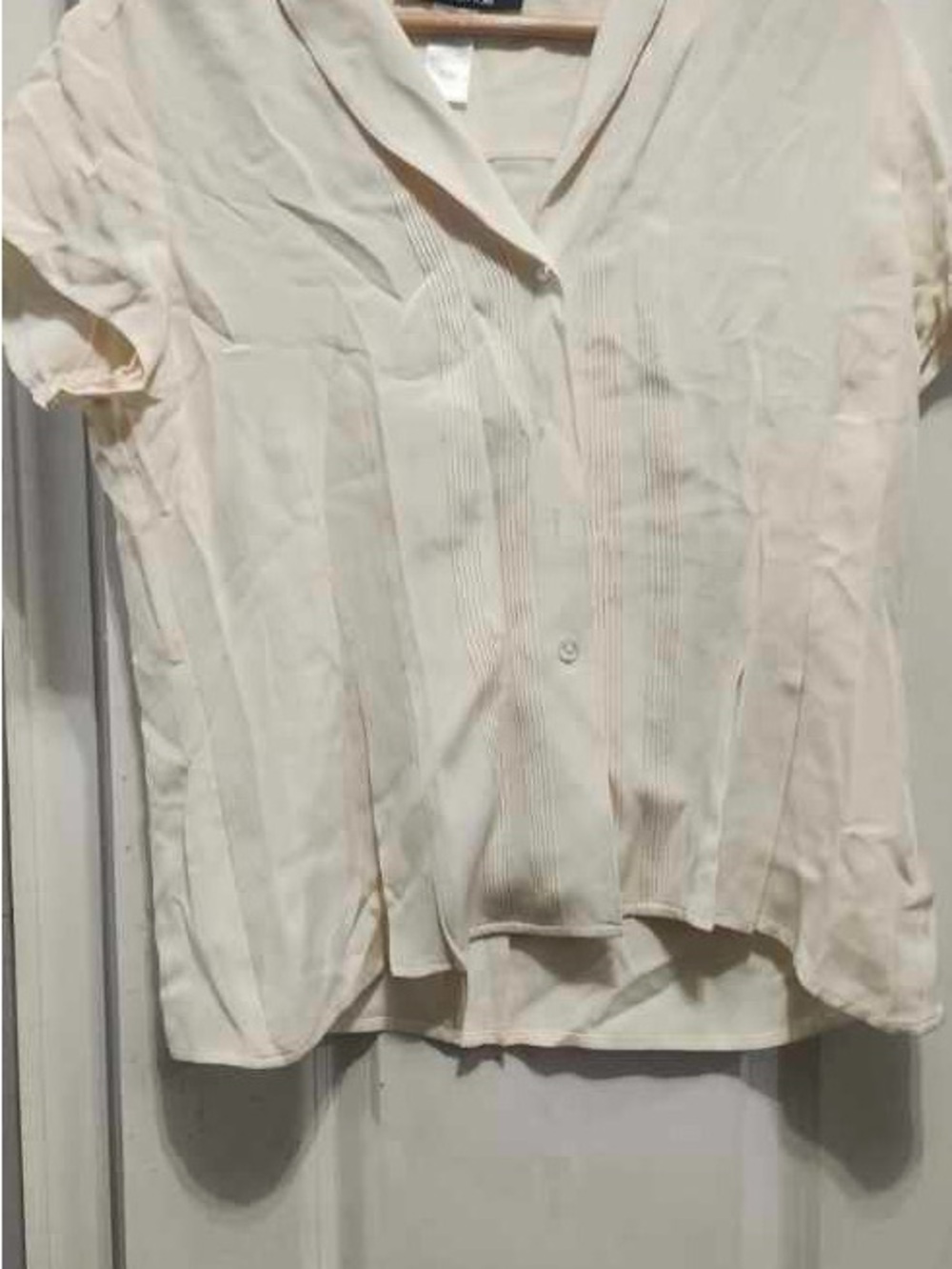 Jones New York Cream Silk Button-Up Blouse
